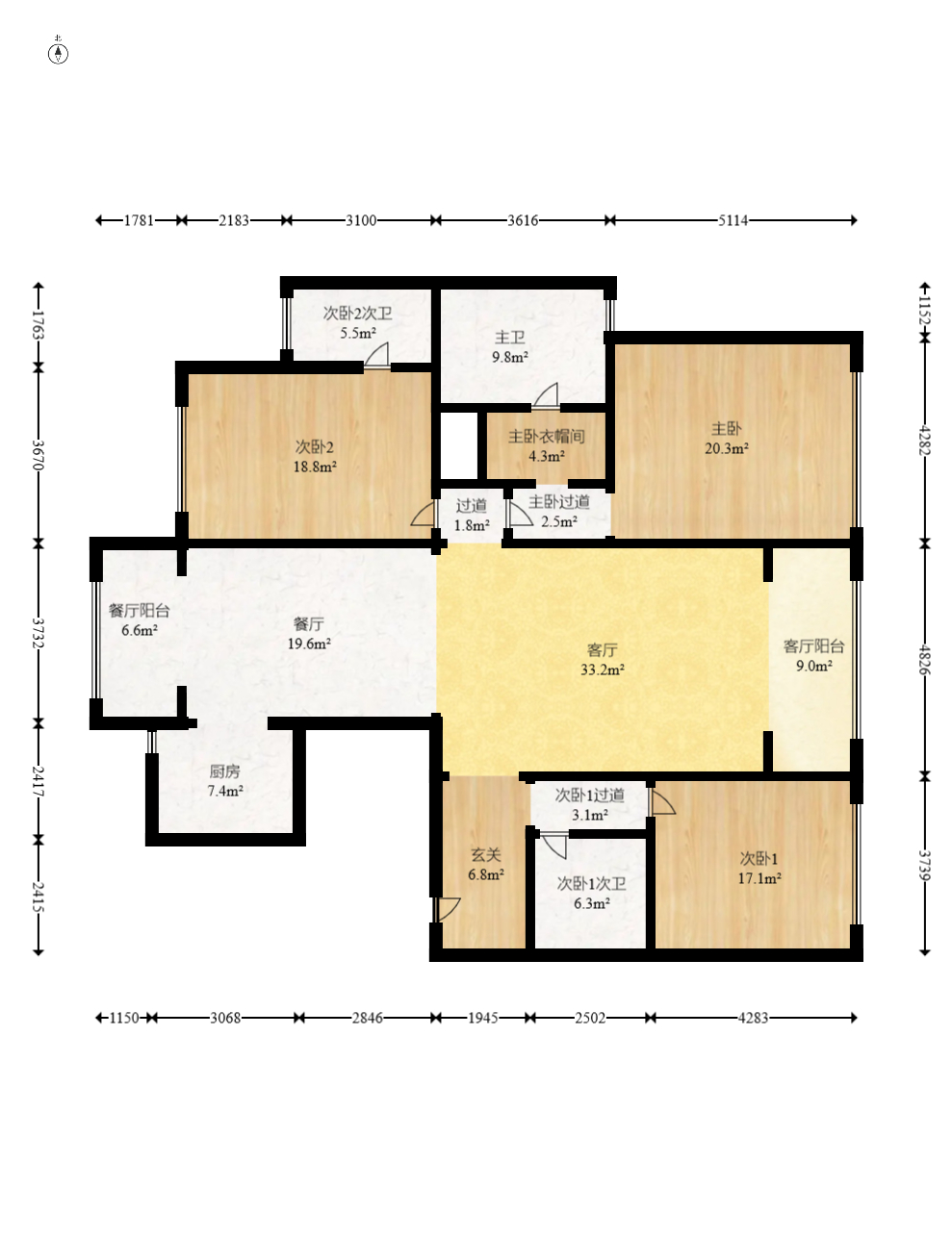 长沙雅居乐花园 4室2厅2卫 138.0万 长沙雅居乐花园 4室2厅2卫 138.0万户型图