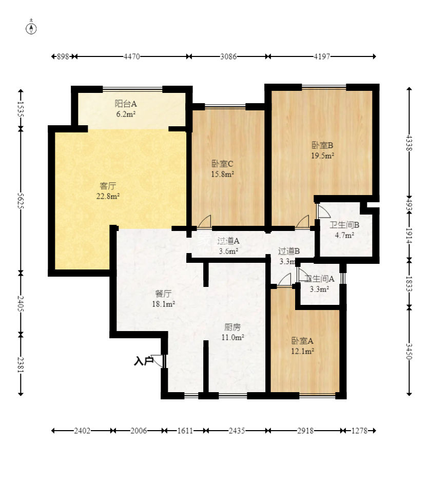 五礦萬境水岸二期（五礦萬境水岸和苑）  3室2廳1衛(wèi)   188.00萬