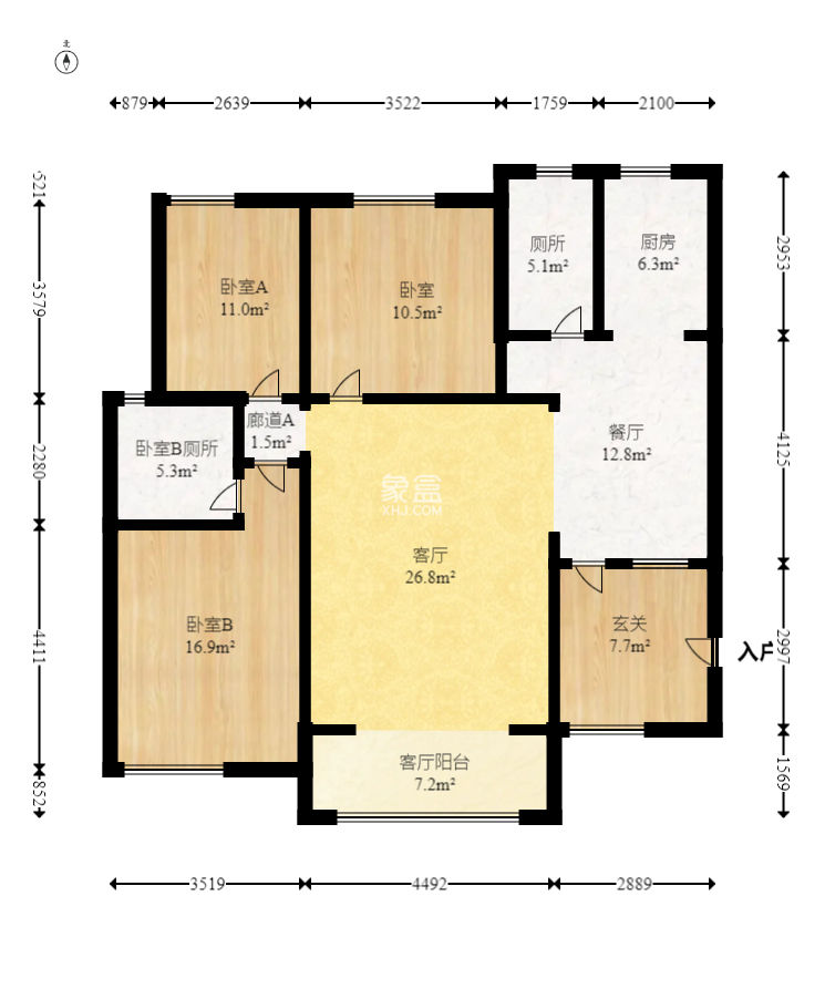 牛力家园  3室2厅2卫   118.00万