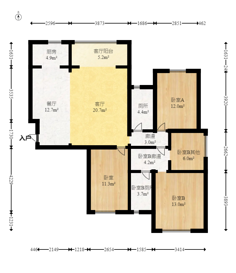 洋湖18克拉(旷远洋湖18克拉)  3室2厅1卫    135.0万 洋湖18克拉(旷远洋湖18克拉)  3室2厅1卫    135.0万户型图