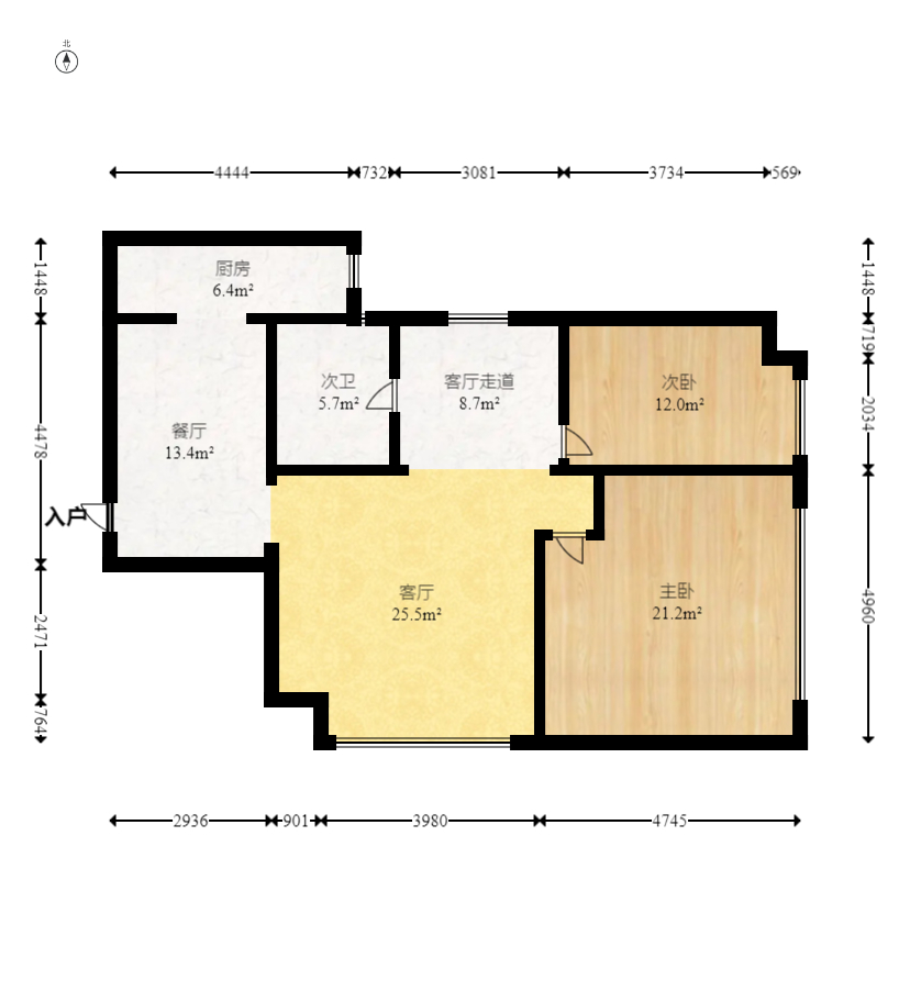 五福雅苑 2室2厅2卫 165.0万 五福雅苑 2室2厅2卫 165.0万户型图