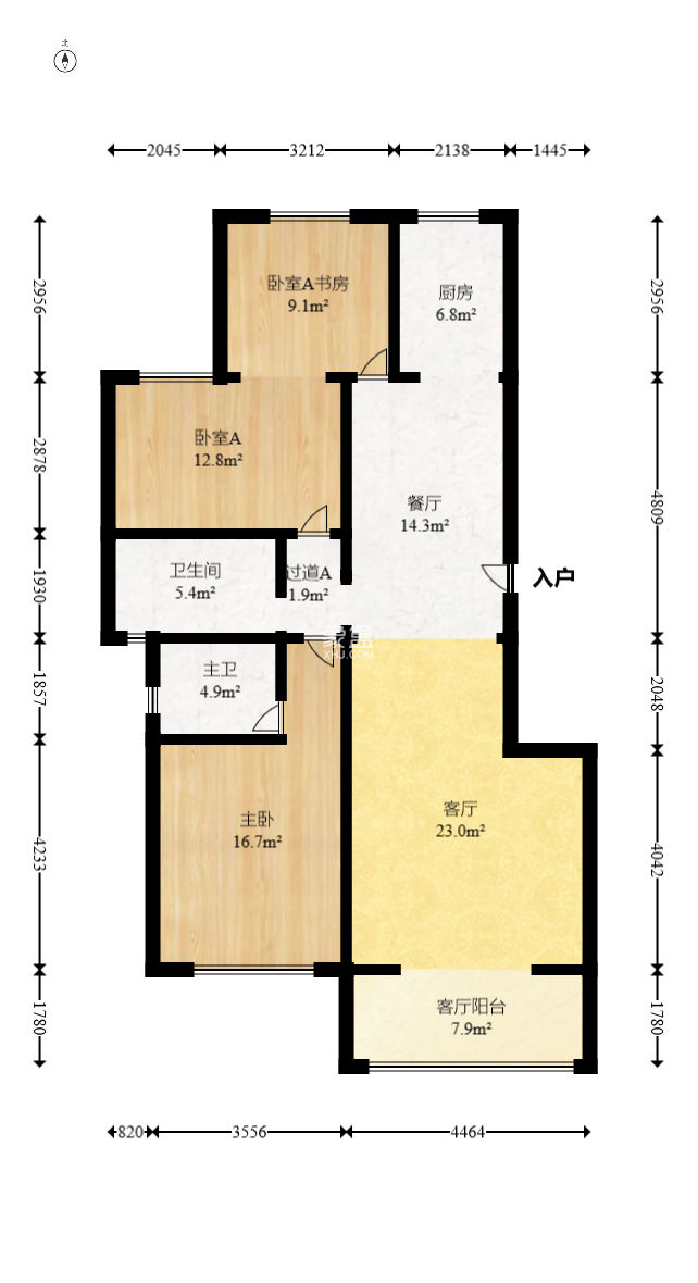 鸣沙苑总工会（市总工会宿舍）  3室2厅2卫   110.00万