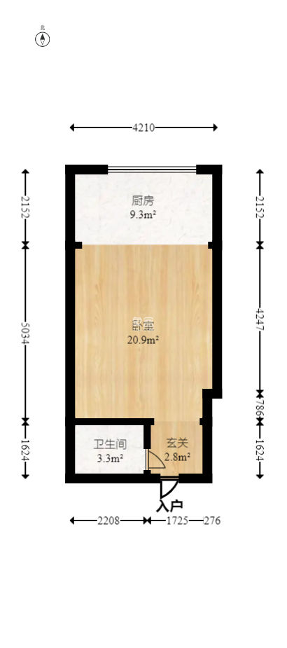 汇达国际公馆（汇达大厦）  1室1厅1卫   32.50万