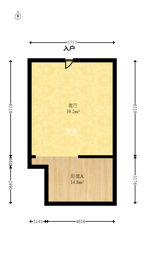 钰龙天下一期  1室1厅1卫   560.00万