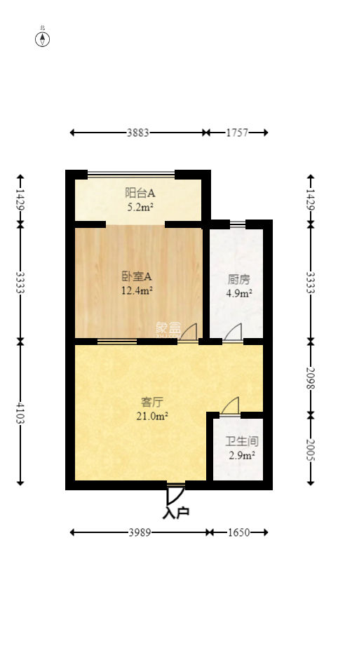 恒丰天湘华庭  1室1厅1卫   42.00万