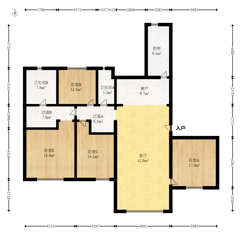 恒大上林苑 5室2厅2卫 148.0万 恒大上林苑 5室2厅2卫 148.0万户型图