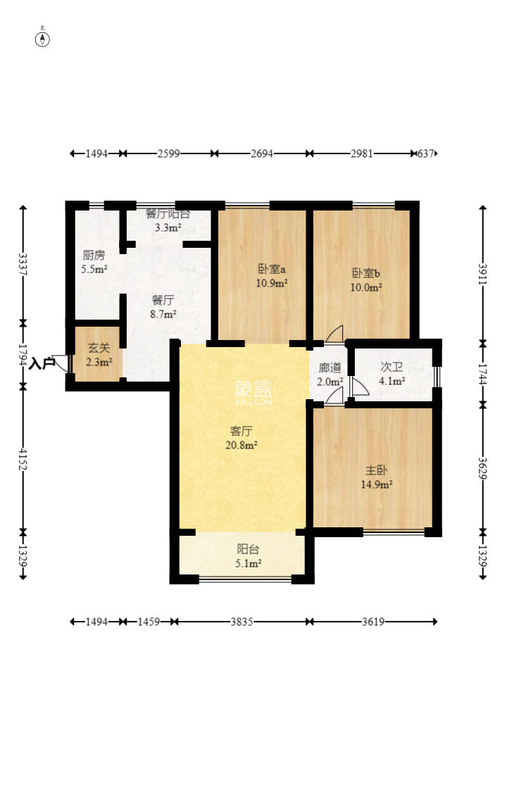 保利麓谷林语F区  3室2厅1卫   94.90万