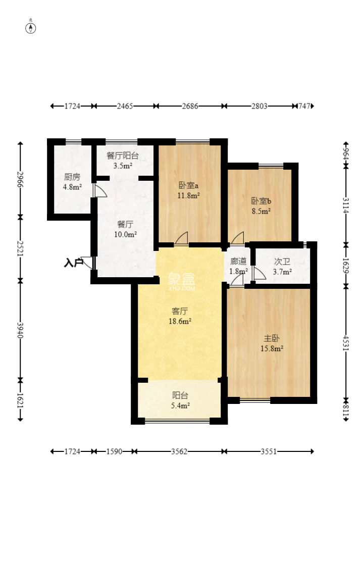 保利麓谷林语A区  3室2厅1卫    65.0万
