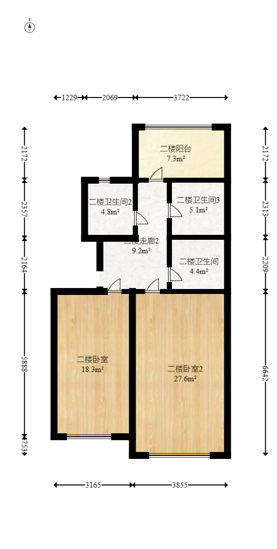 芙蓉万国城MOMA（卓越汇富苑）  4室2厅3卫   227.50万室内图1