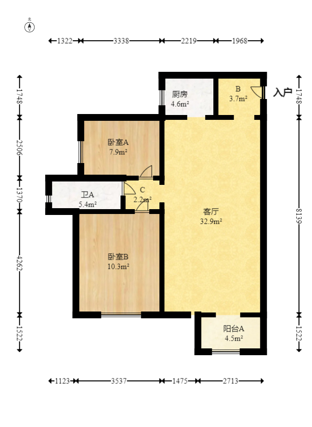 万科魅力之城  2室2厅1卫   86.00万室内图1