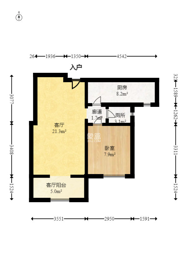 文景家园  2室1厅1卫   58.00万