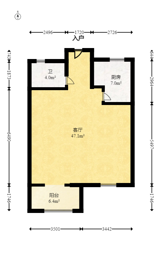 梅溪正荣府  4室2厅2卫   121.00万室内图1