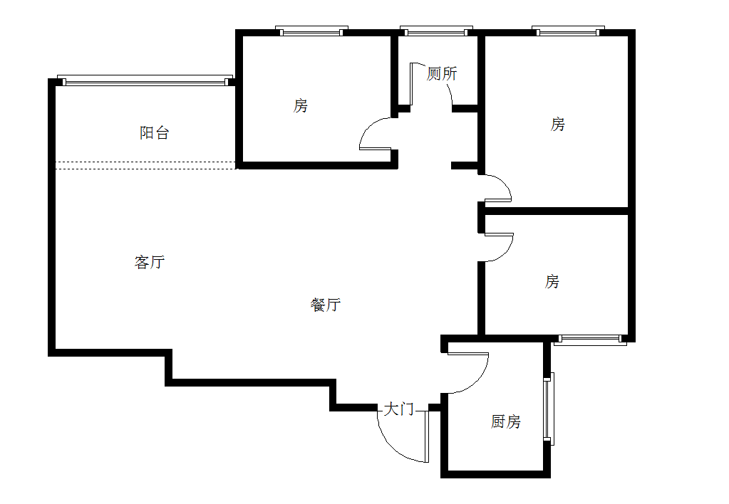 五环国际都会住宅小区  3室2厅2卫   63.80万室内图