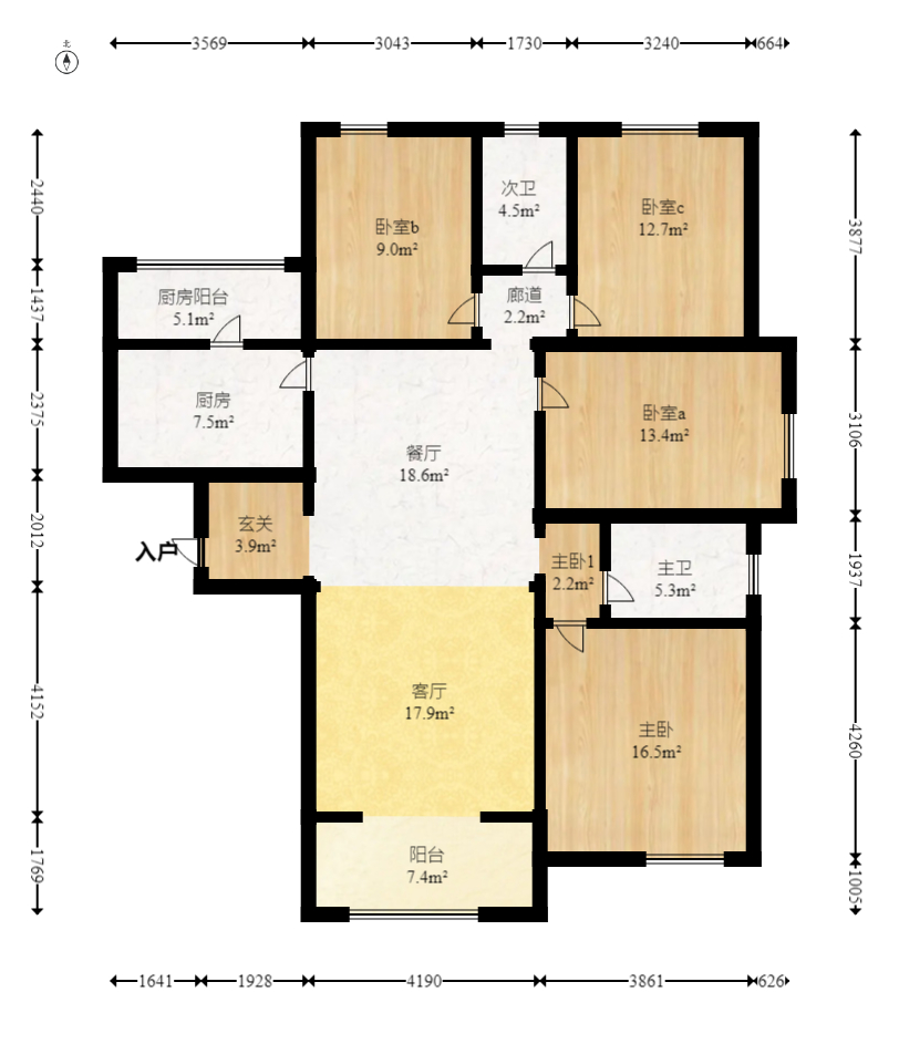 保利麓谷林語E區(qū)  4室2廳2衛(wèi)    119.8萬室內(nèi)圖1