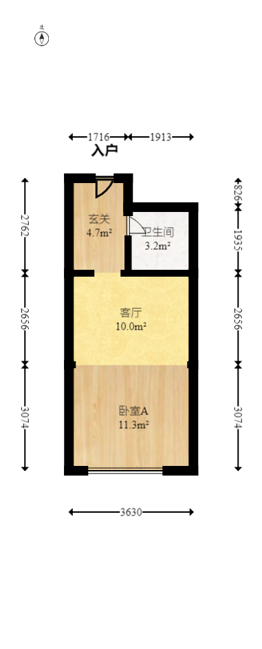 钰龙天下二期（钰龙佳园）  1室1厅1卫   23.00万室内图1