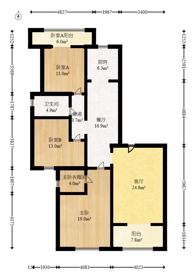 中建麓山和苑  3室2厅2卫   104.60万室内图1