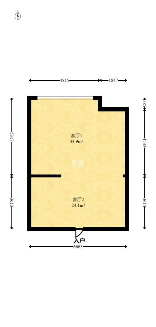 京武浪琴山三期（京武中心）  3室2厅1卫   89.00万室内图1