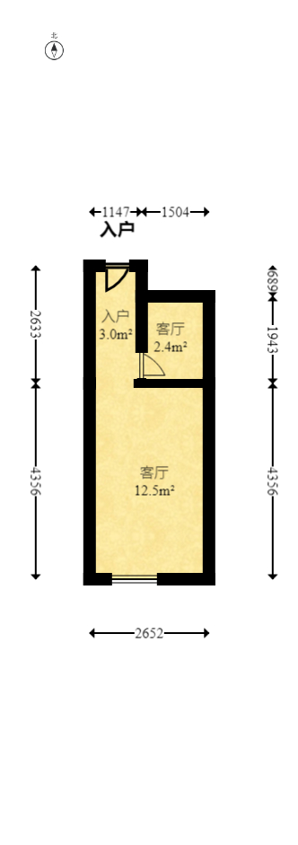 建安像素汇  1室1厅1卫   18.00万室内图1