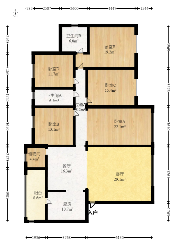 嘉华城(一期) 5室2厅2卫 143.0万 嘉华城(一期) 5室2厅2卫 143.0万户型图