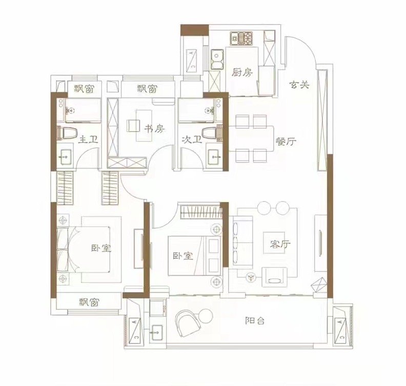 建发央著  3室2厅2卫   67.00万