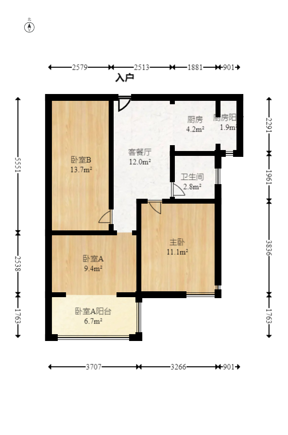 保利西海岸B区  4室2厅2卫   210.00万室内图1