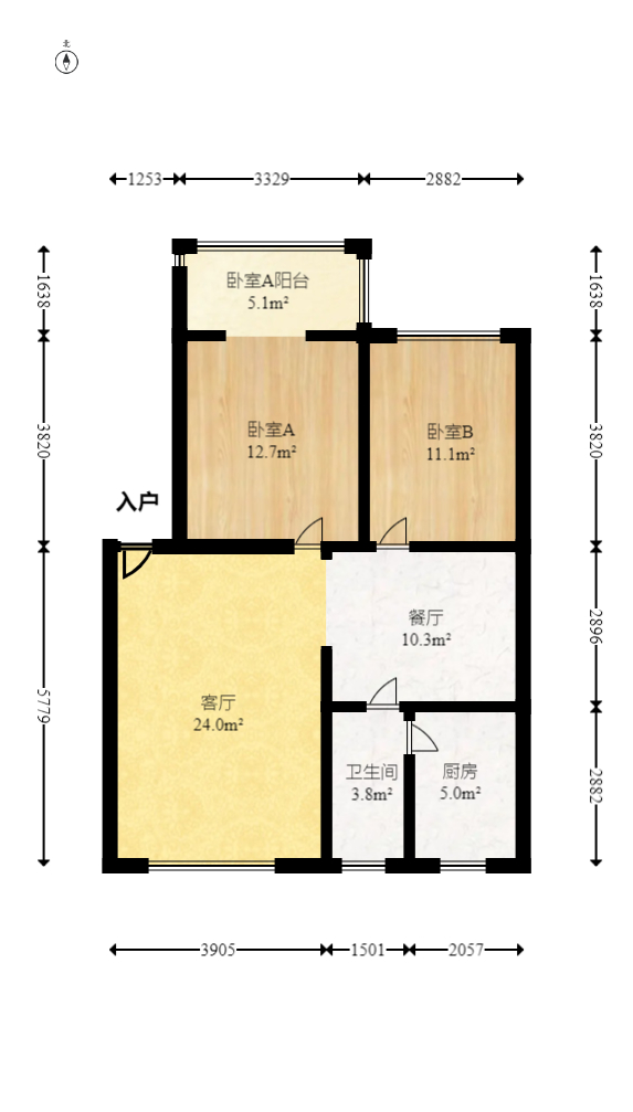 枫林美景  4室2厅1卫   89.00万室内图1