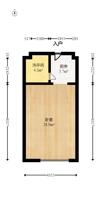 万博汇 1室1厅1卫 48.0万 万博汇 1室1厅1卫 48.0万户型图