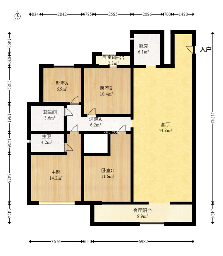 金茂建发泊悦  4室2厅2卫    182.0万