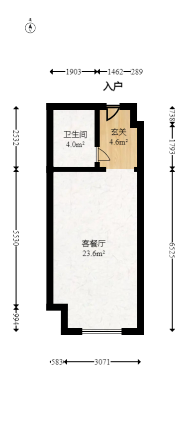 启迪协信中心  2室1厅1卫   75.00万室内图1
