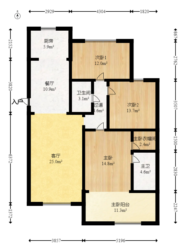 阳光丽景 3室2厅2卫 80.8万 阳光丽景 3室2厅2卫 80.8万户型图