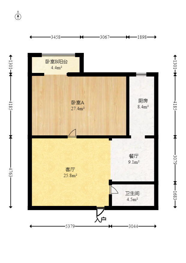 枫林美景  2室2厅1卫   70.00万室内图1