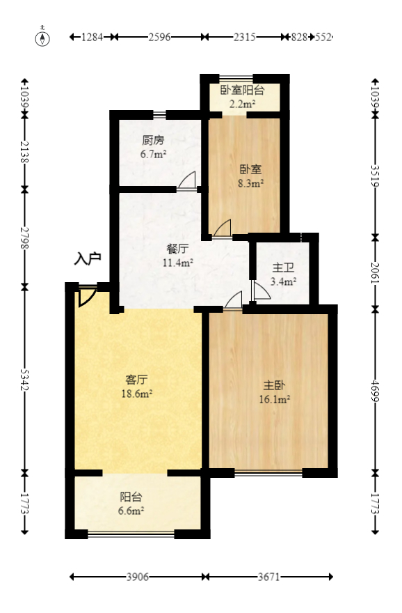 湘瑞家园  2室2厅1卫   39.80万室内图1