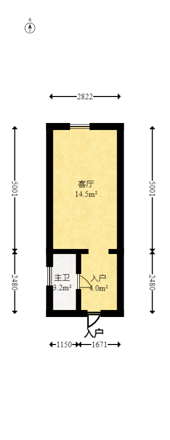 金科时代中心  1室1厅1卫    18.99万室内图1