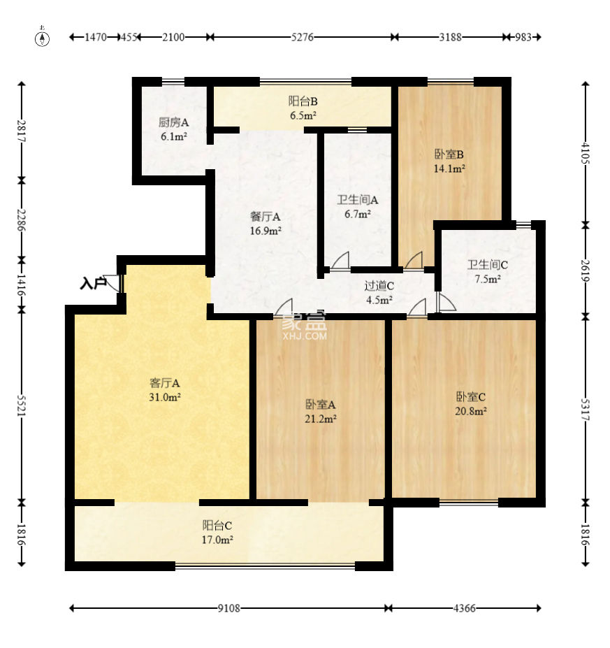 中天瑞景  3室2廳2衛(wèi)   120.00萬