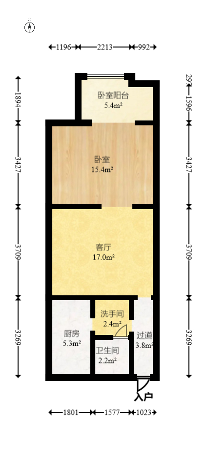 马王堆商贸城  1室1厅1卫    25.8万室内图1