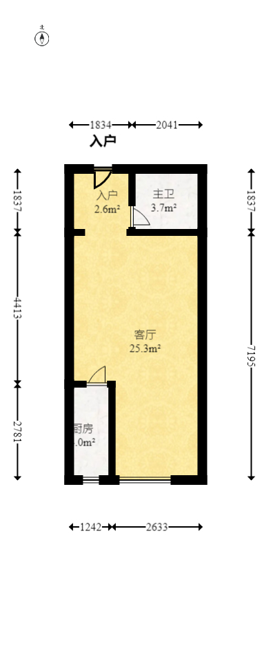 先锋水韵花都  1室1厅1卫   32.00万室内图1