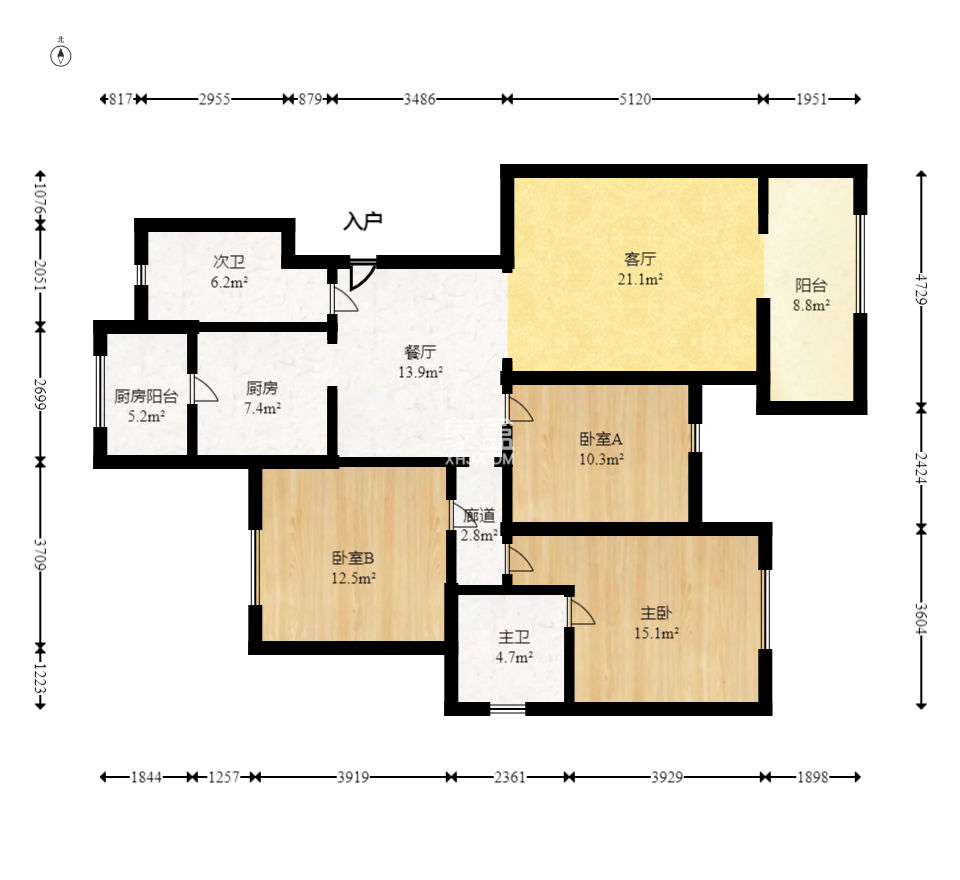江滨家园  3室2厅2卫   85.00万