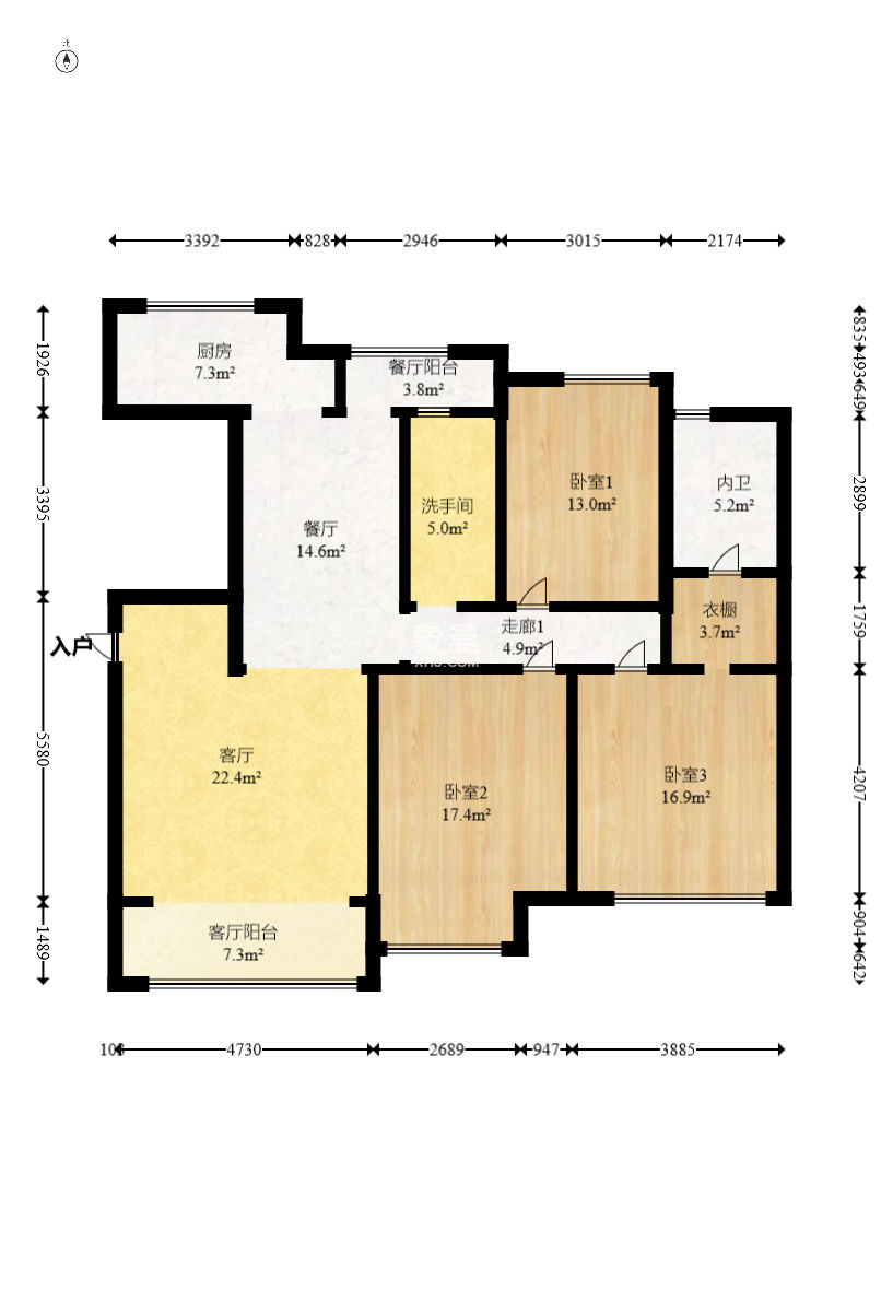新华都万家城  3室2厅2卫    103.0万