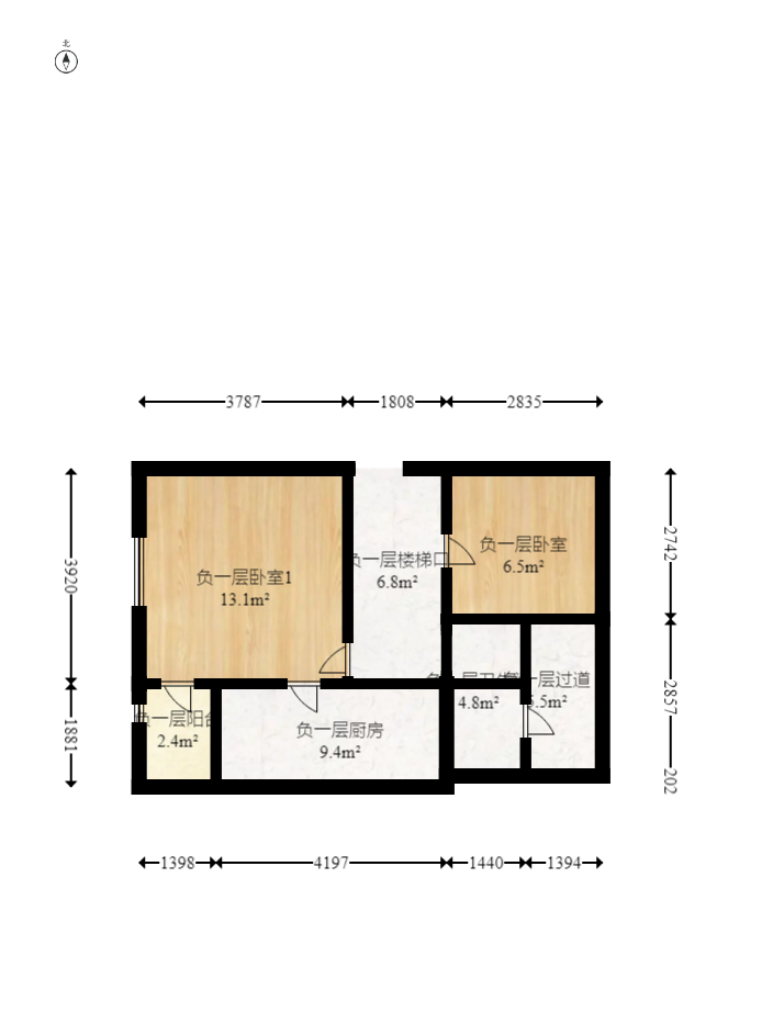 曼哈顿新贵  4室2厅1卫   190.00万室内图1