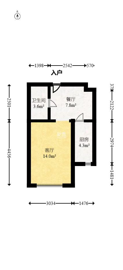 广泰锦苑  1室1厅1卫   28.00万