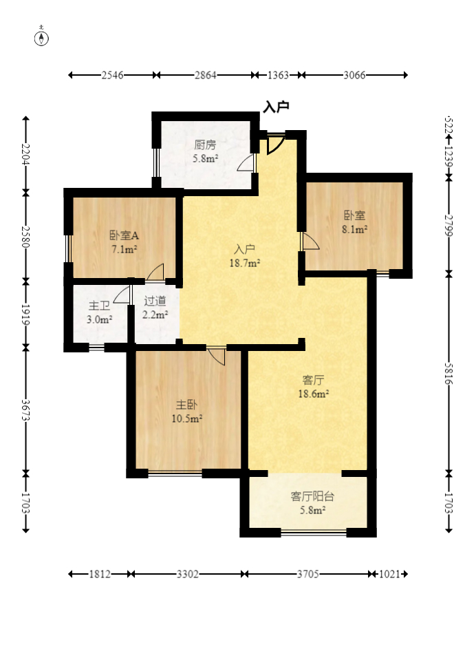 楚天世纪城西苑  3室2厅1卫    71.8万 楚天世纪城西苑  3室2厅1卫    71.8万户型图