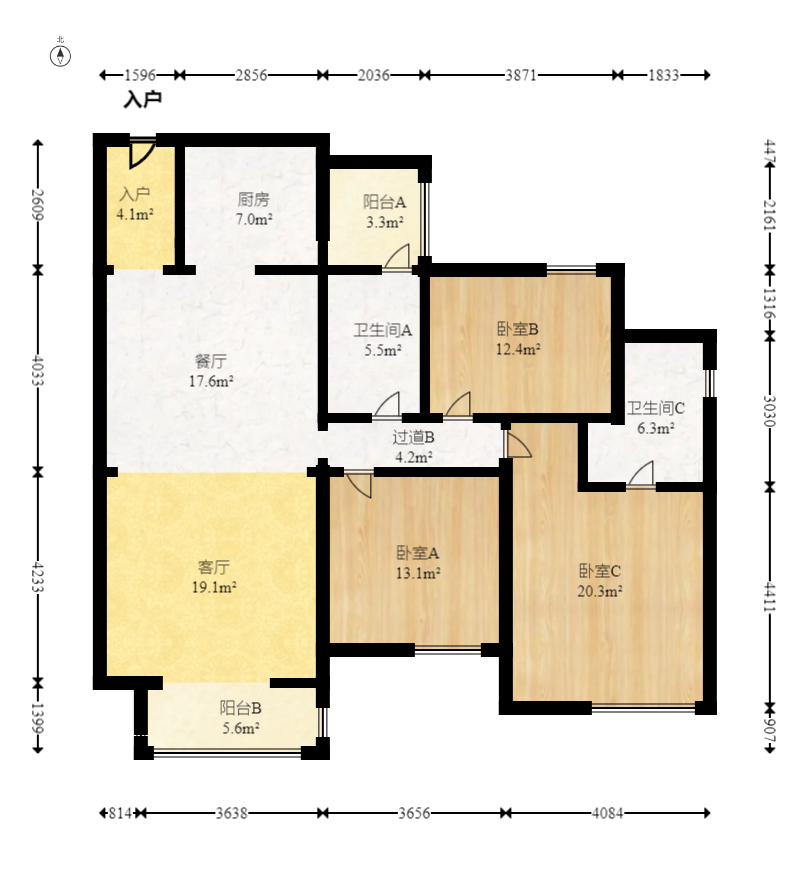 新城新世界一二三期  3室2厅2卫    125.0万 新城新世界一二三期  3室2厅2卫    125.0万户型图