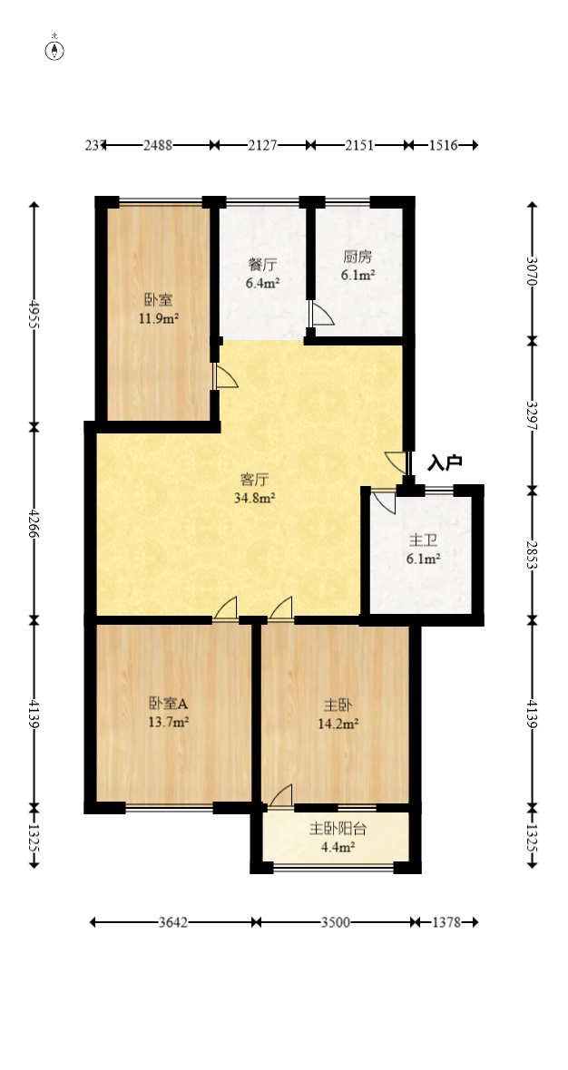 中南汽车世界 3室2厅1卫 31.0万 中南汽车世界 3室2厅1卫 31.0万户型图