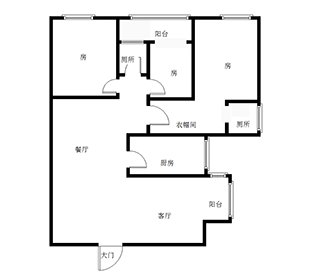 橙子798  3室2厅2卫   92.80万室内图