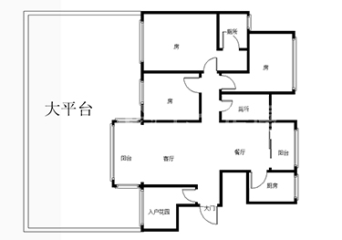 国瓷新城  4室2厅2卫   100.00万室内图