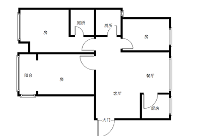 盛世华庭  3室2厅2卫   62.80万室内图