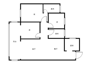 茉莉公馆  3室2厅2卫   85.00万室内图