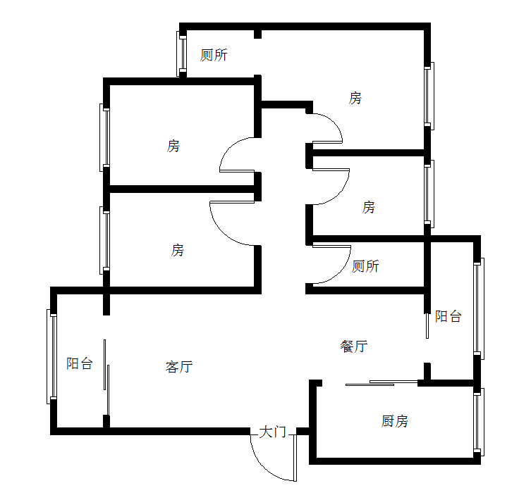 台北城  4室2厅2卫   73.80万室内图