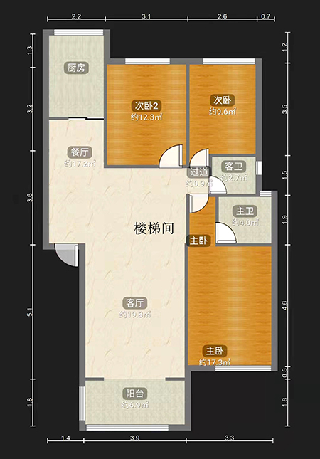 恒茂凯旋城  5室2厅2卫   105.80万室内图