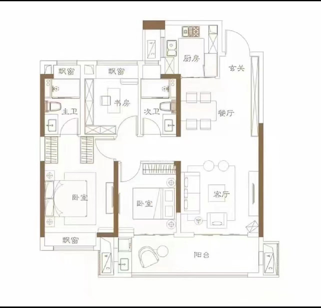 建发央著  3室2厅2卫   66.80万